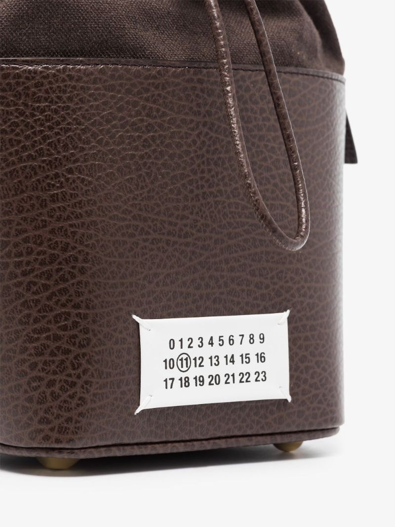 Brown 5ac Leather Bucket Bag