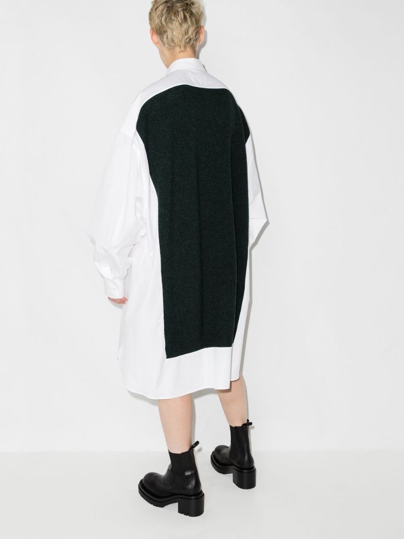 Spliced Knit Shirt Dress