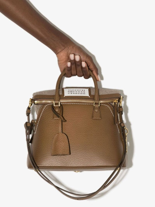 Brown 5ac Mini Leather Tote Bag