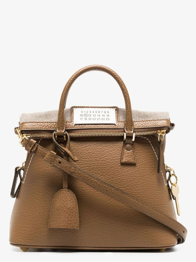 Brown 5ac Mini Leather Tote Bag