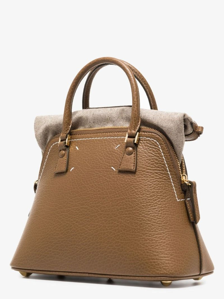 Brown 5ac Mini Leather Tote Bag
