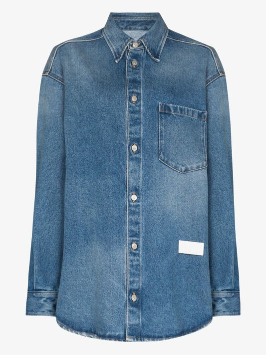 Denim Logo Patch Shirt