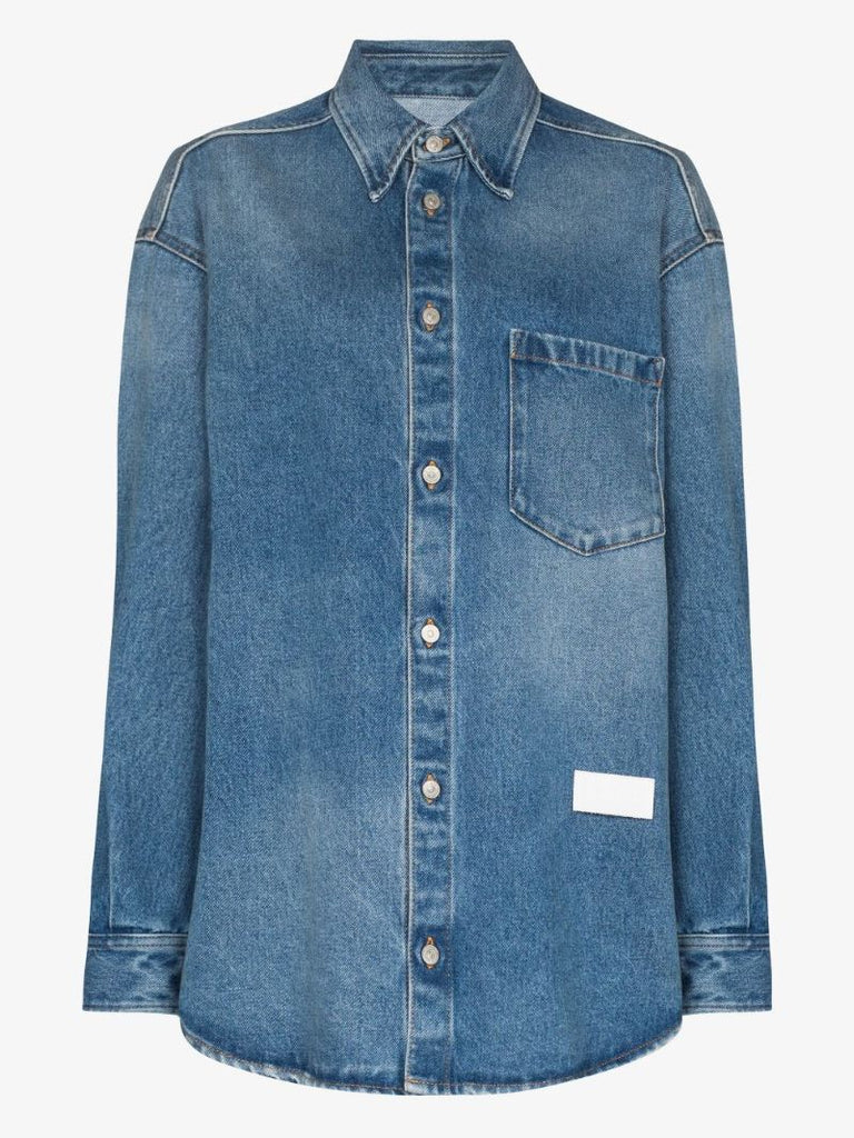 Denim Logo Patch Shirt