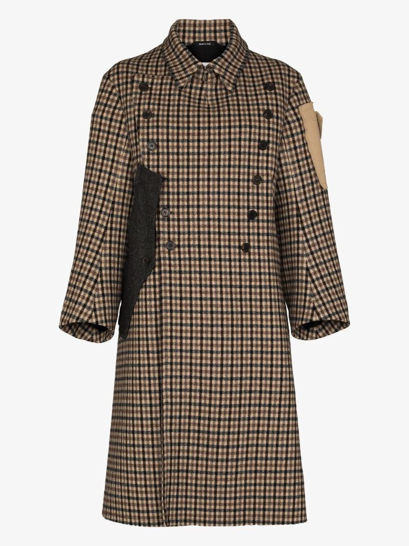 Double-breasted Checked Coat