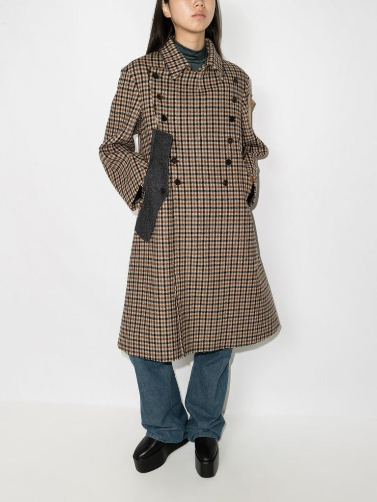 Double-breasted Checked Coat