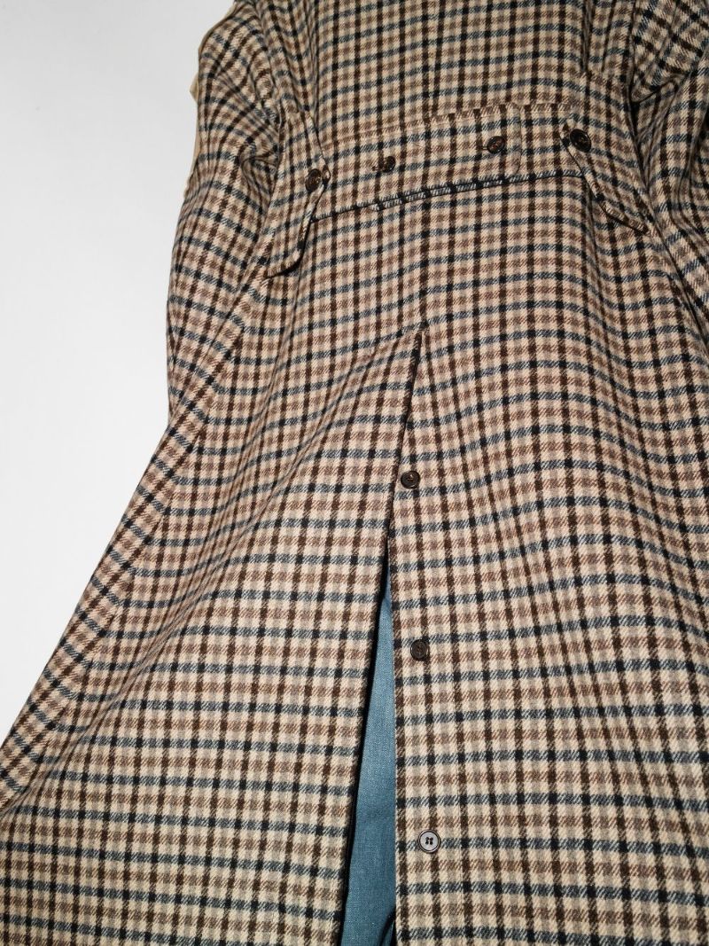 Double-breasted Checked Coat