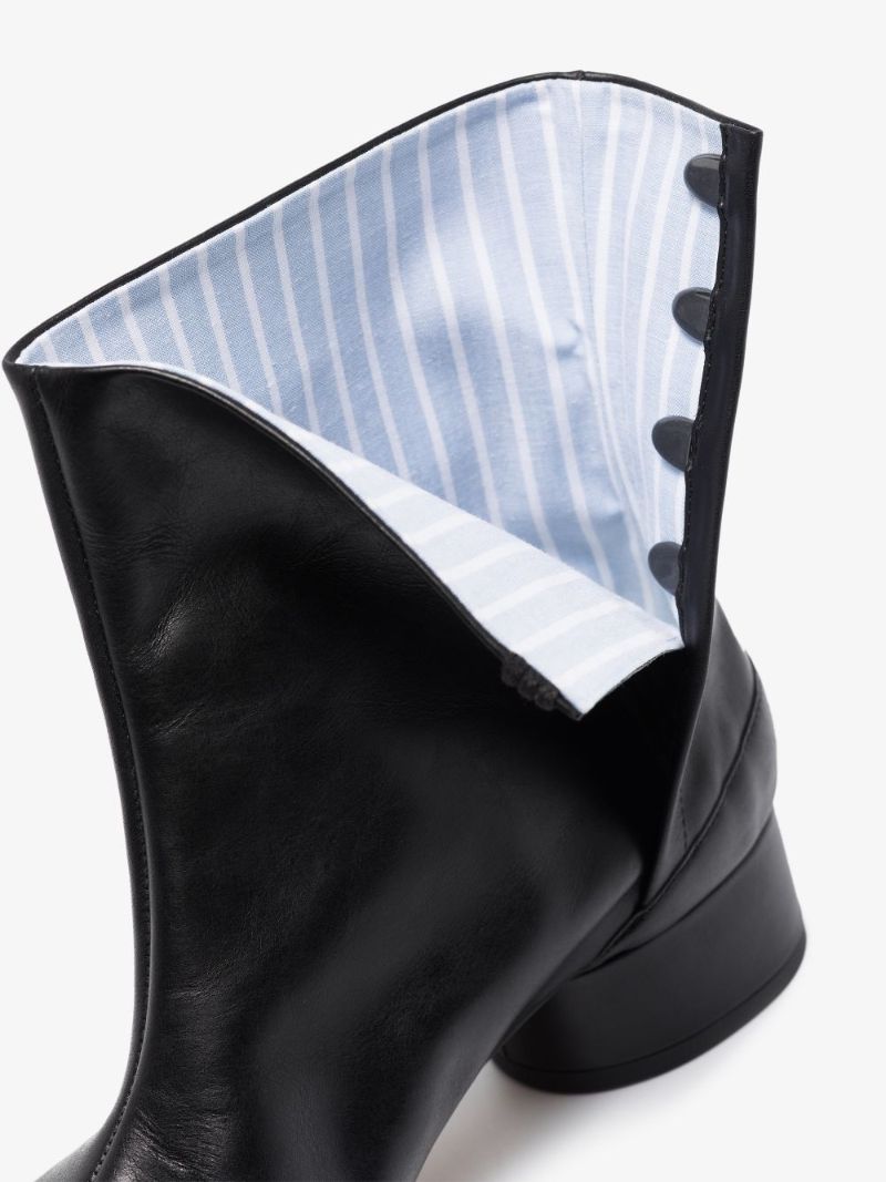 Black Tabi 30 Leather Ankle Boots
