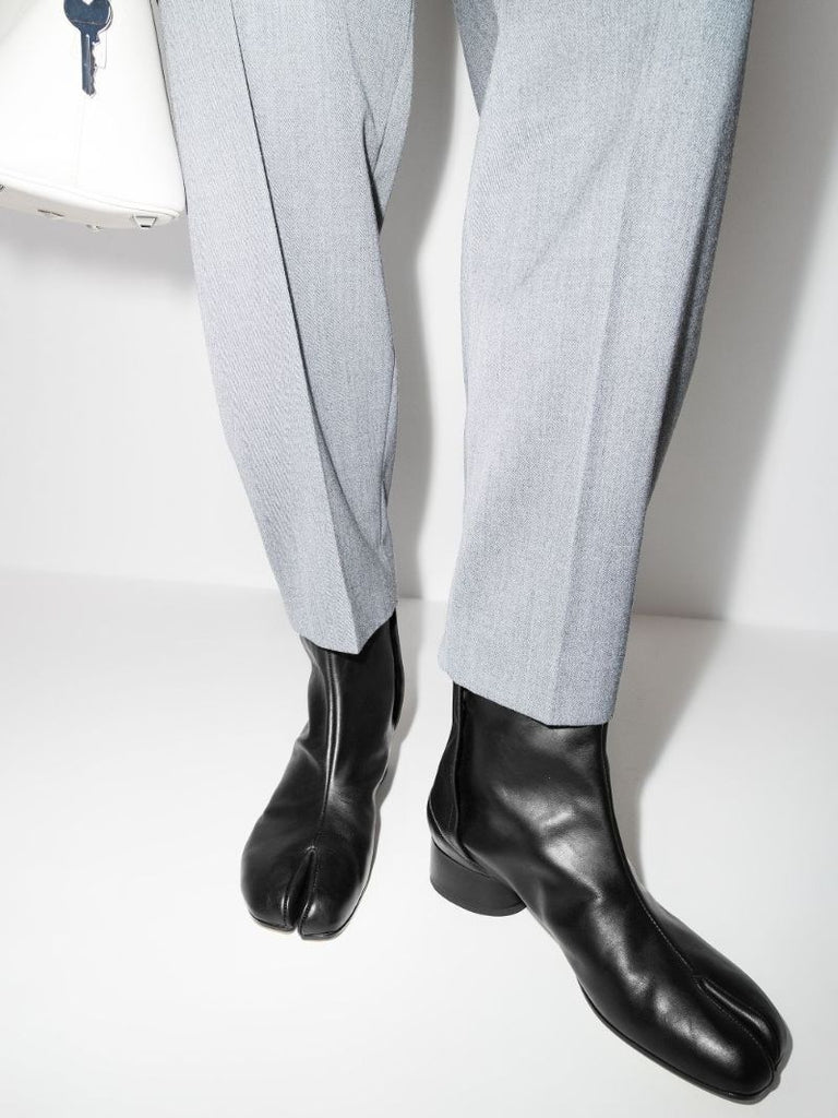 Black Tabi 30 Leather Ankle Boots