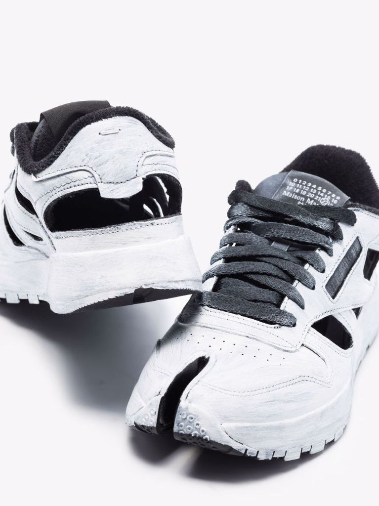 X Reebok White Tabi Leather Sneakers