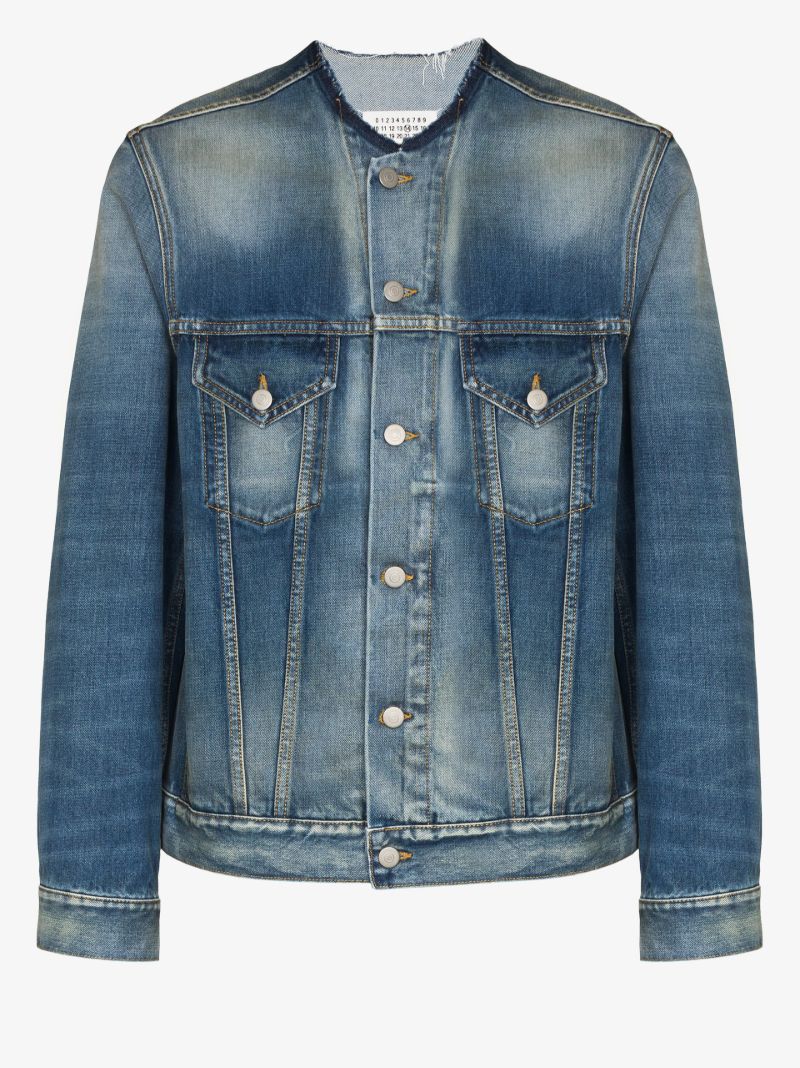 Collarless Denim Jacket