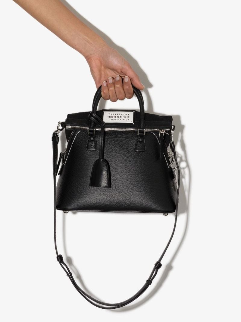 Black 5ac Mini Leather Tote Bag