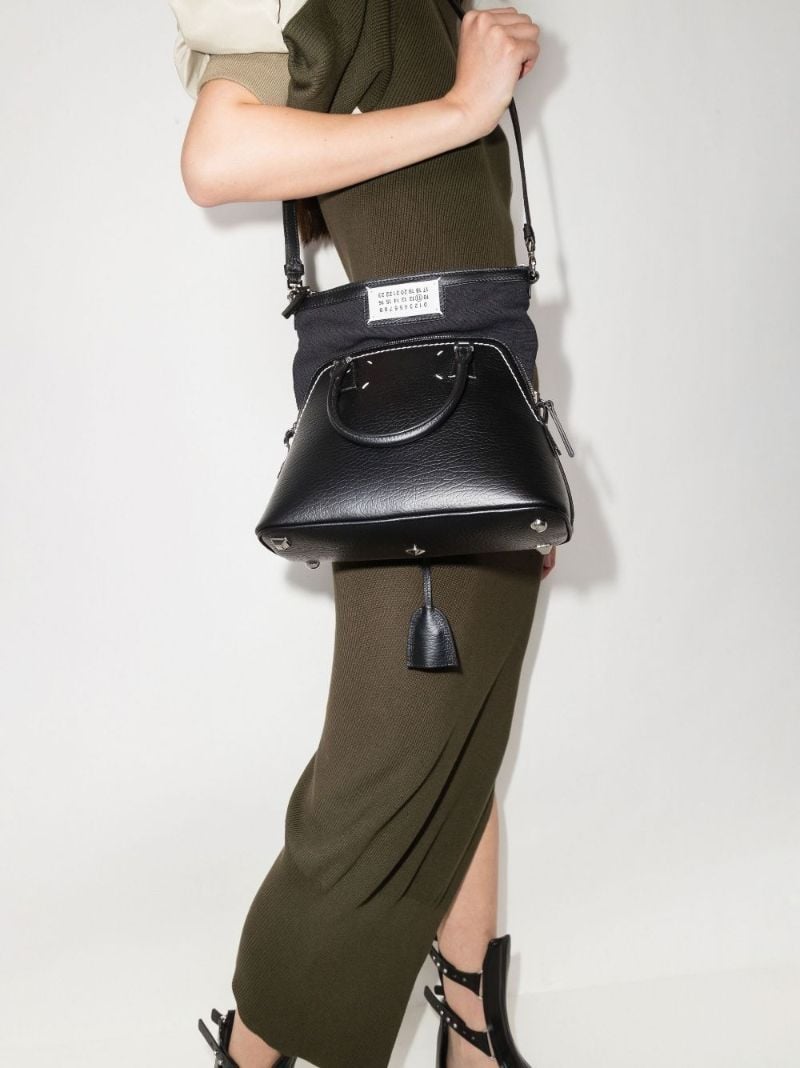 Black 5ac Mini Leather Tote Bag