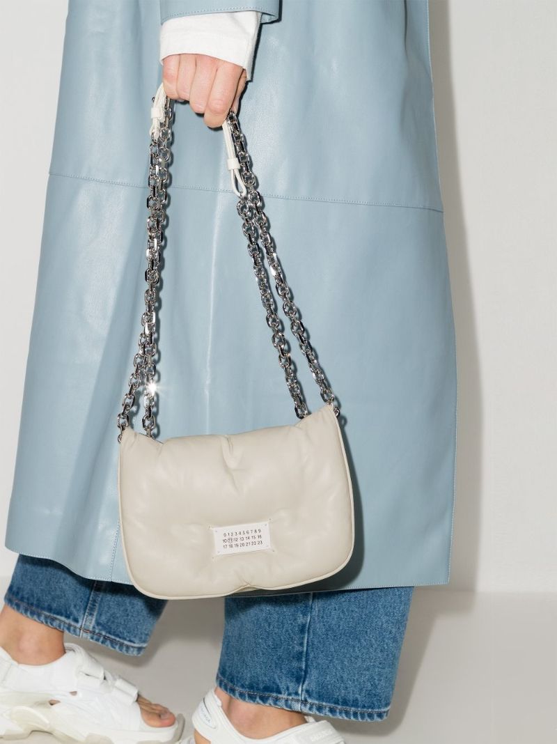 Neutral Glam Slam Mini Leather Shoulder Bag