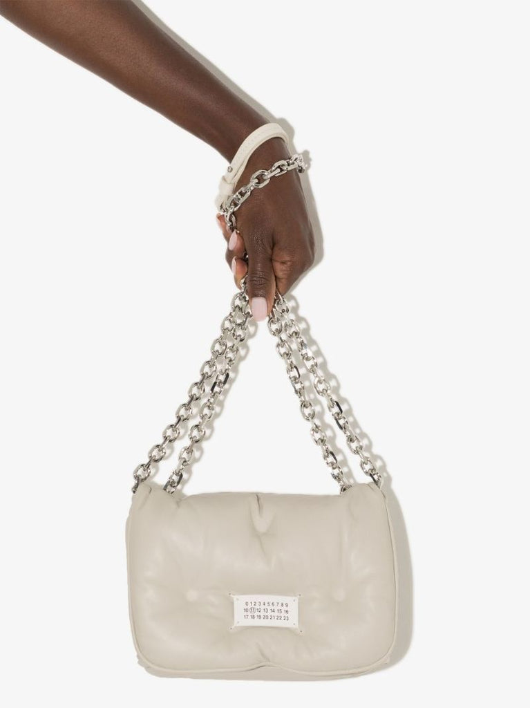 Neutral Glam Slam Mini Leather Shoulder Bag