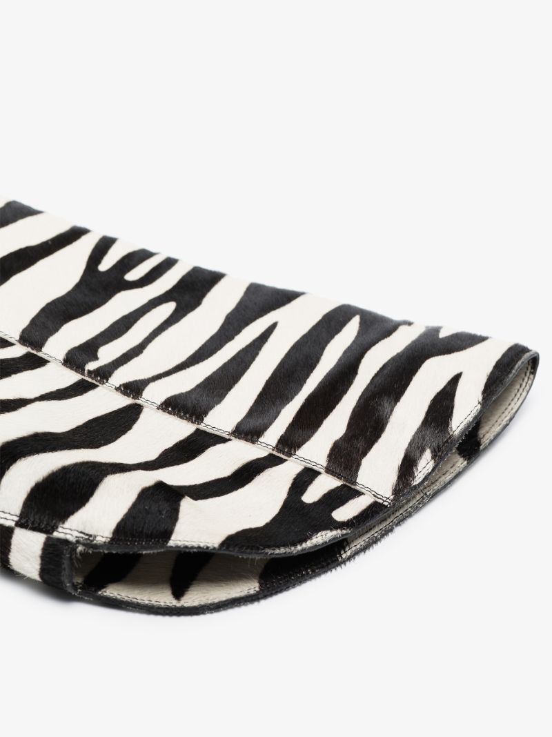 Black and White Laylis 75 Zebra Print Knee-high Boots