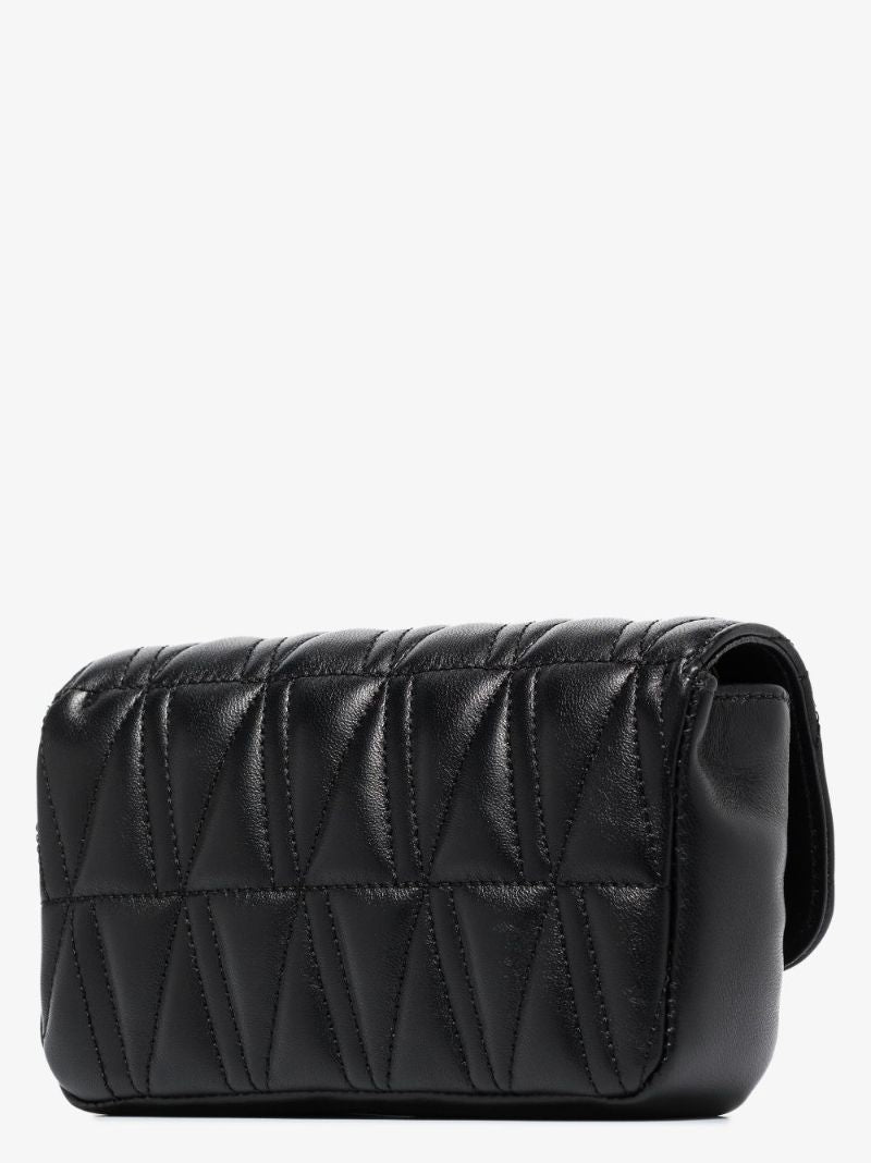 Black Virtus Quilted Leather Cross Body Bag