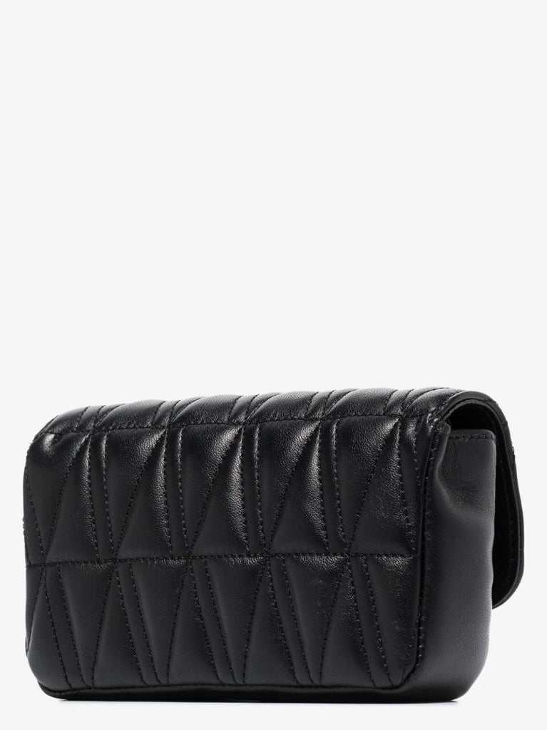 Black Virtus Quilted Leather Cross Body Bag