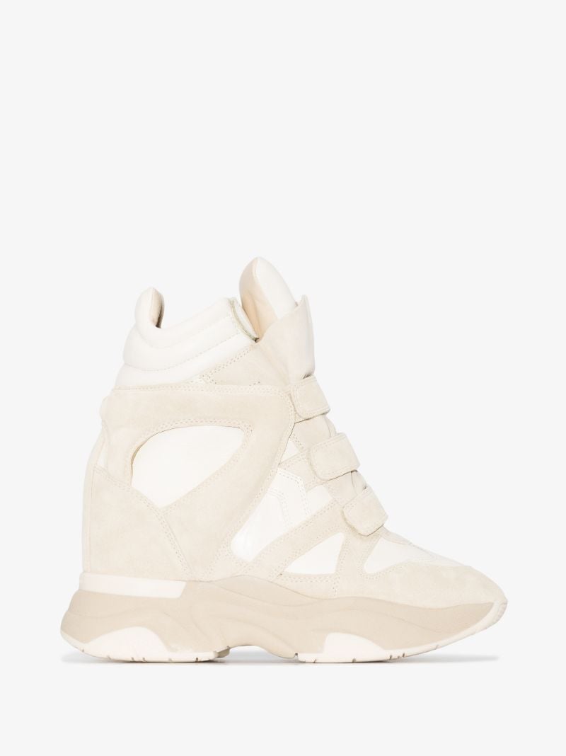 White Balskee 110 Leather Wedge Sneakers