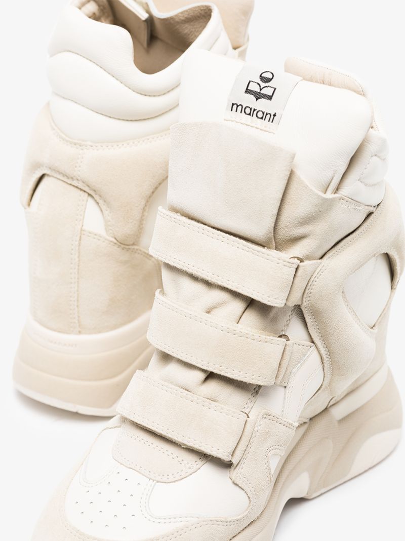 White Balskee 110 Leather Wedge Sneakers