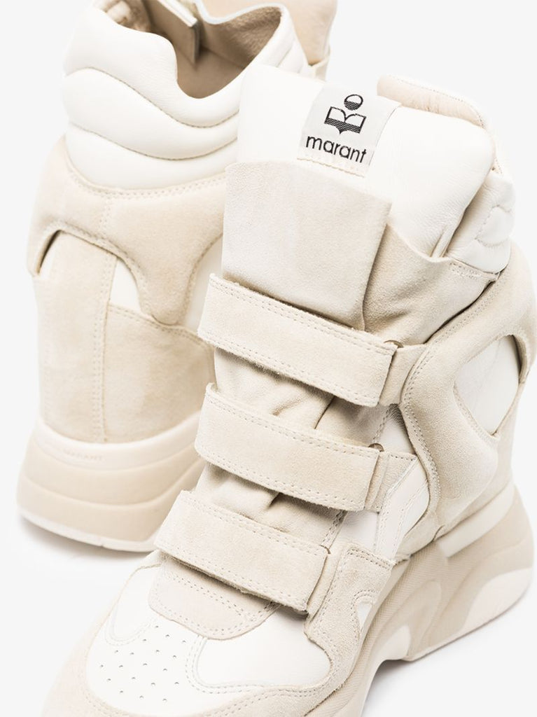 White Balskee 110 Leather Wedge Sneakers