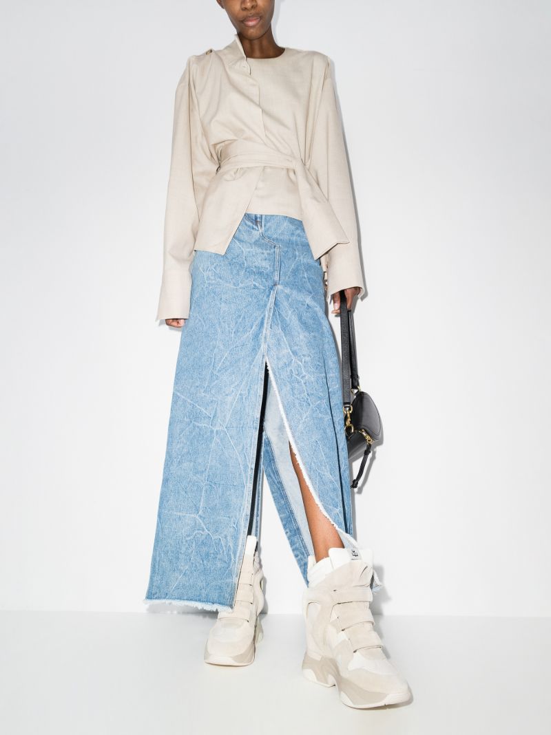 White Balskee 110 Leather Wedge Sneakers