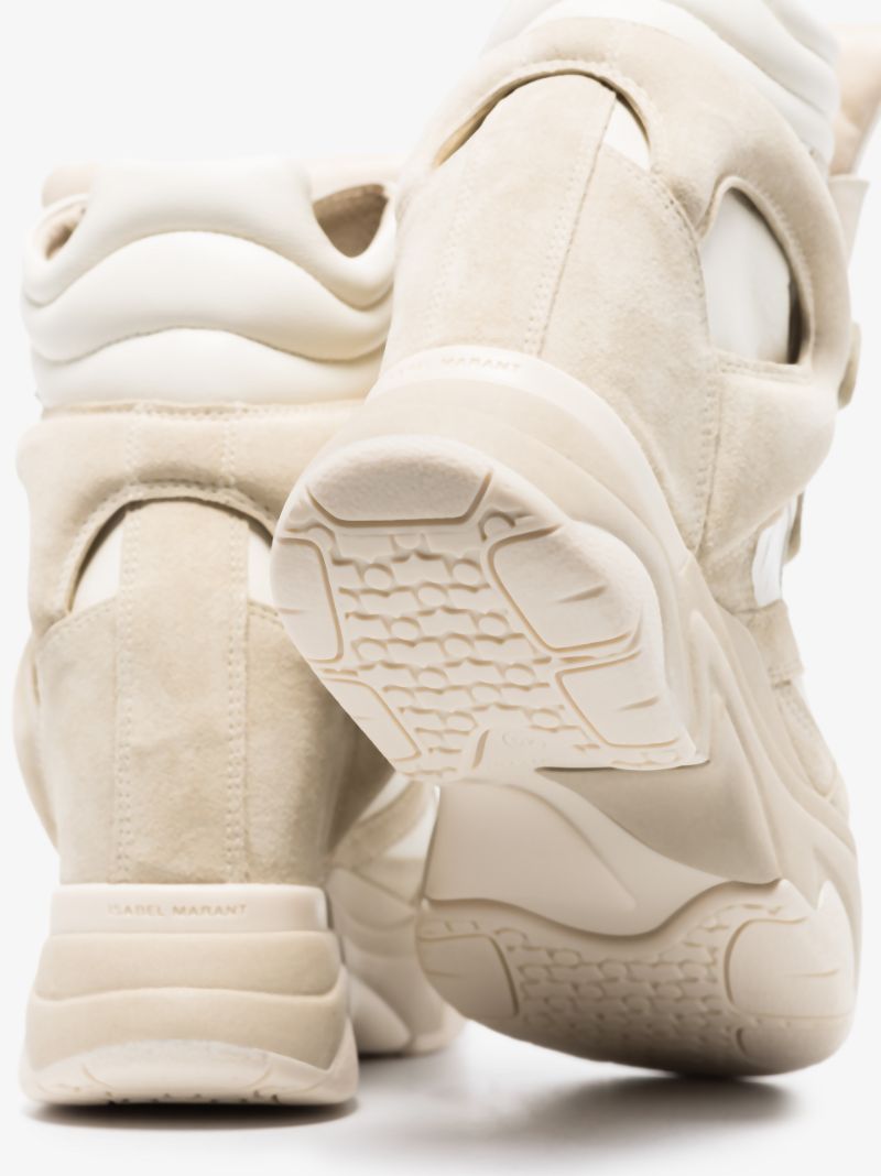 White Balskee 110 Leather Wedge Sneakers
