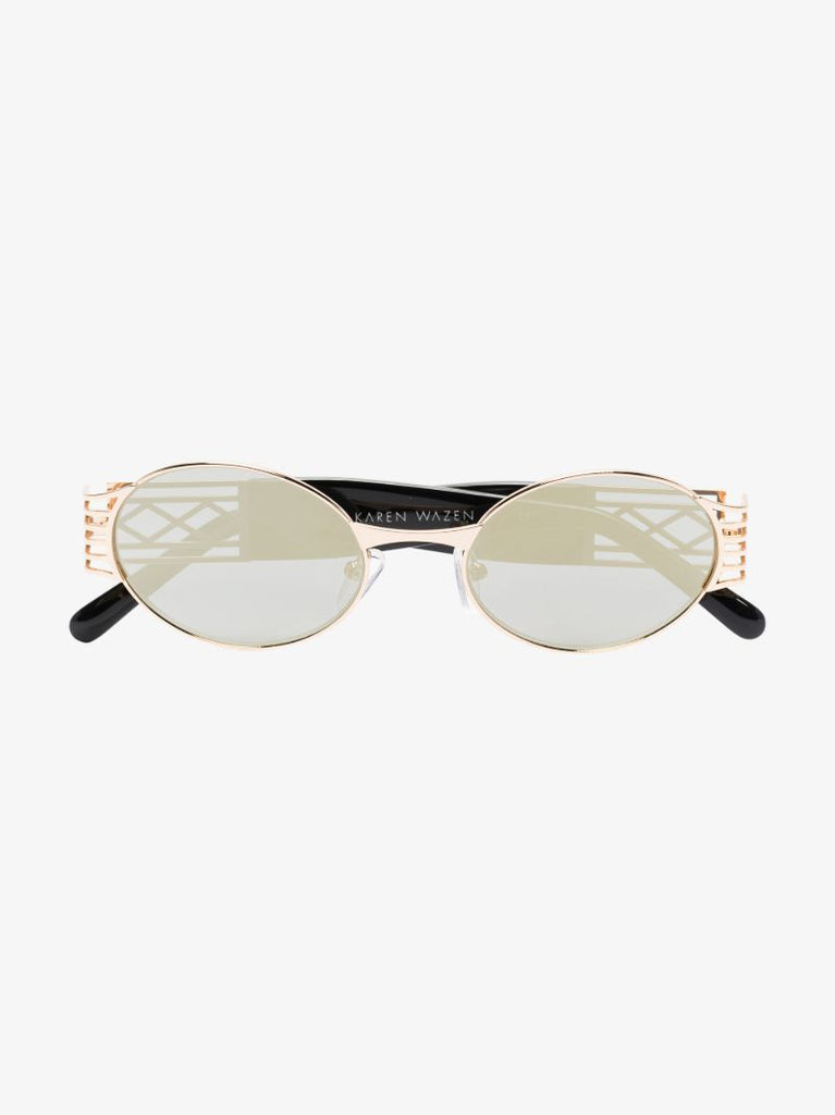 Gold Tone Pam Oval Sunglasses