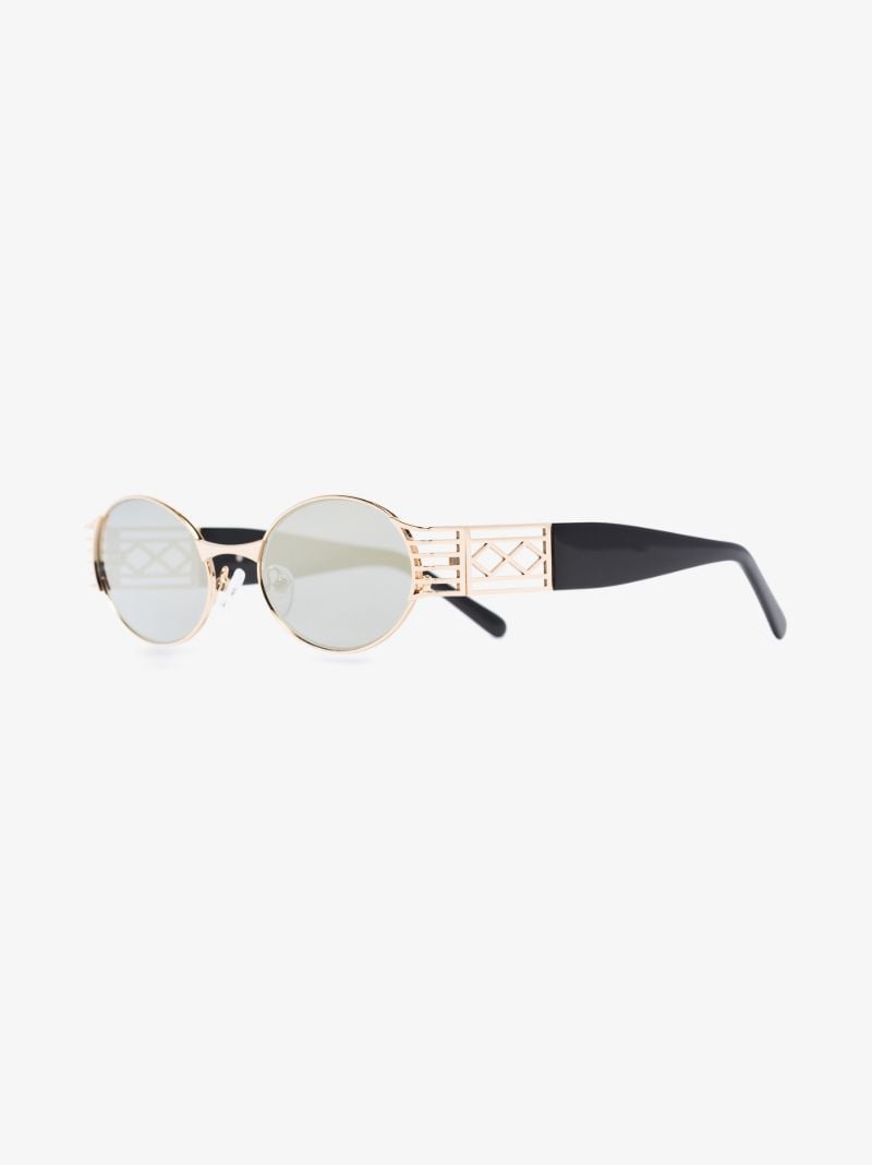 Gold Tone Pam Oval Sunglasses