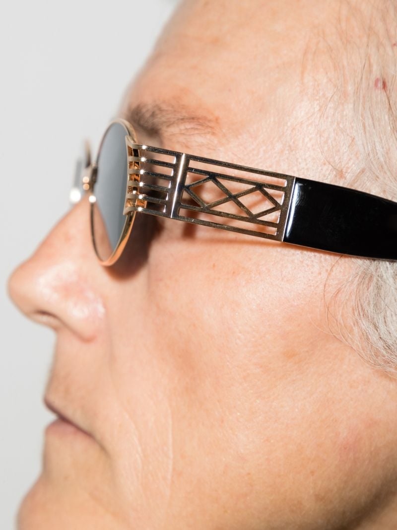 Gold Tone Pam Oval Sunglasses