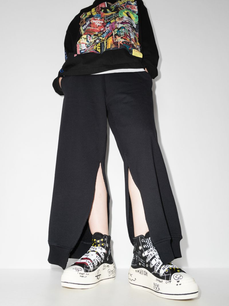 Black Double Grommet Kurt Flatform Sneakers