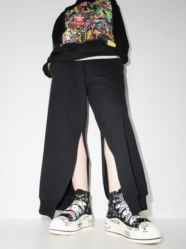 Black Double Grommet Kurt Flatform Sneakers
