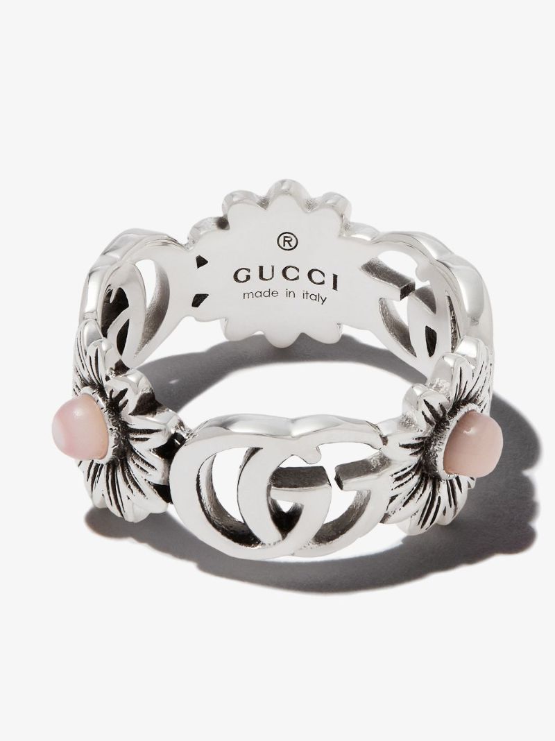 Sterling Silver Double G Flower Ring