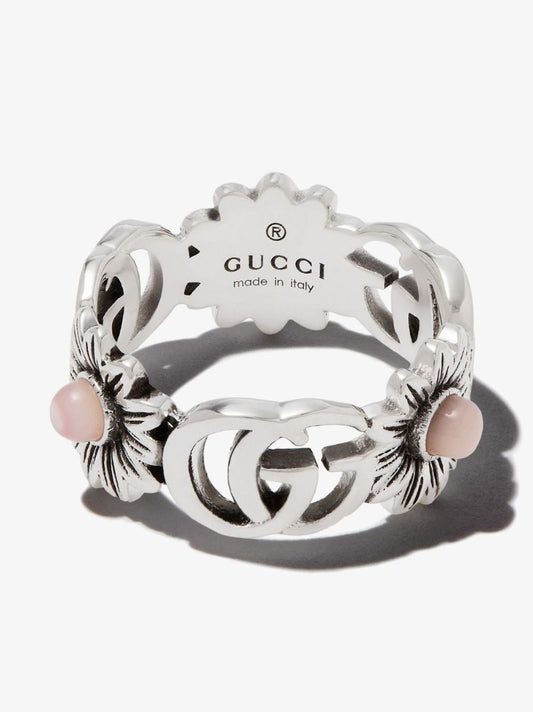 Sterling Silver Double G Flower Ring