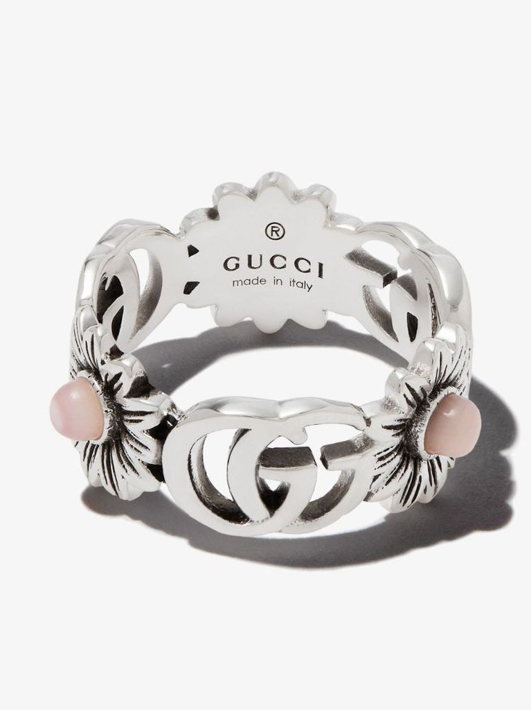 Sterling Silver Double G Flower Ring