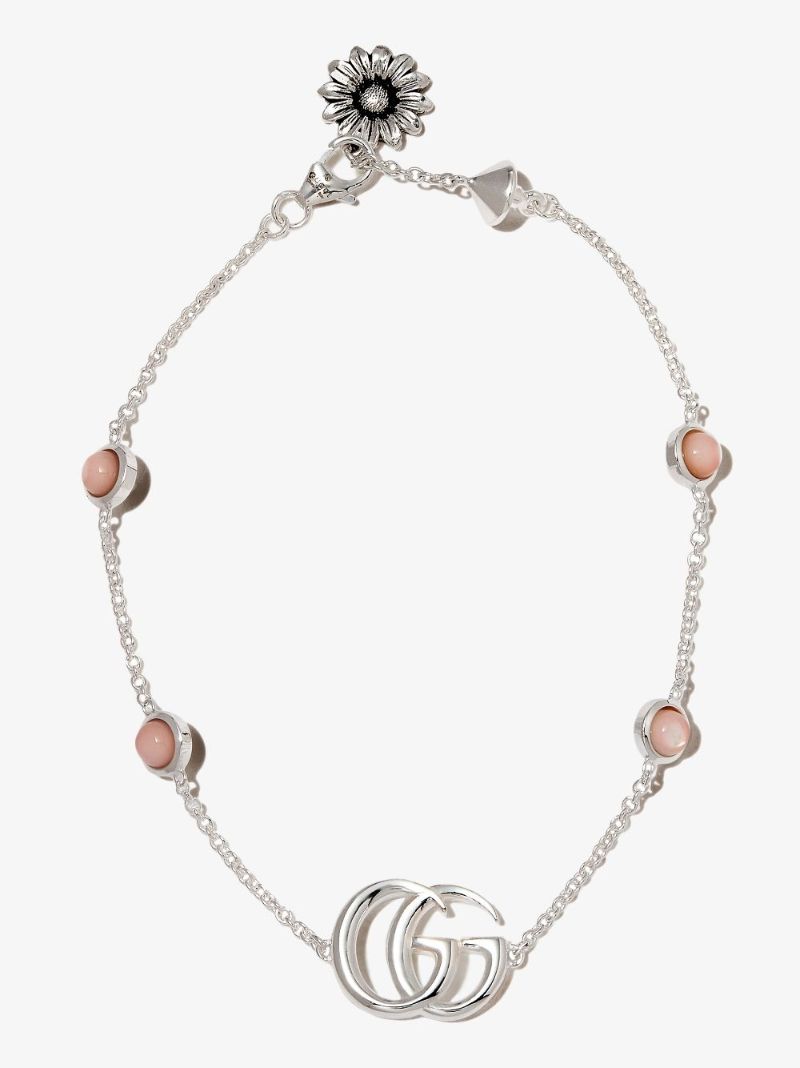 Sterling Silver Double G Flower Bracelet