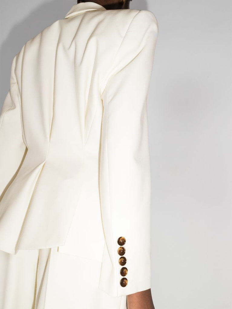 Padded Shoulder Wool Blazer