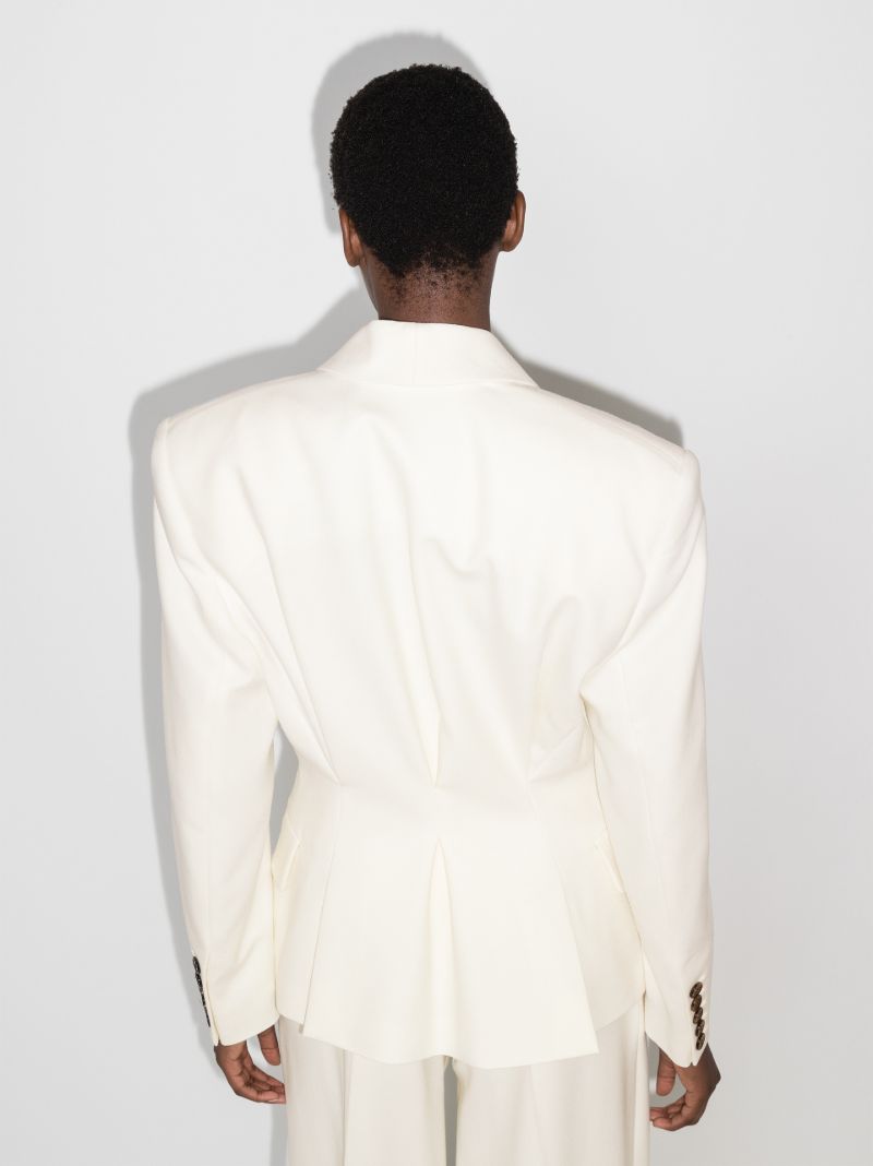 Padded Shoulder Wool Blazer