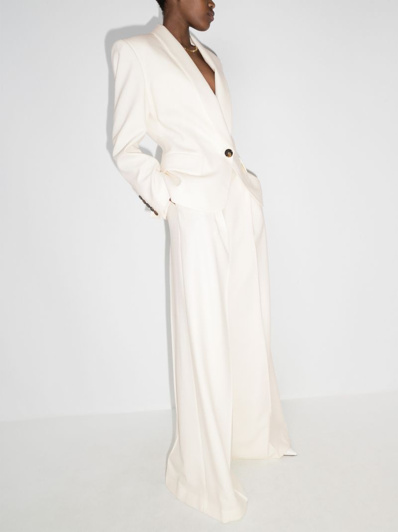 Padded Shoulder Wool Blazer