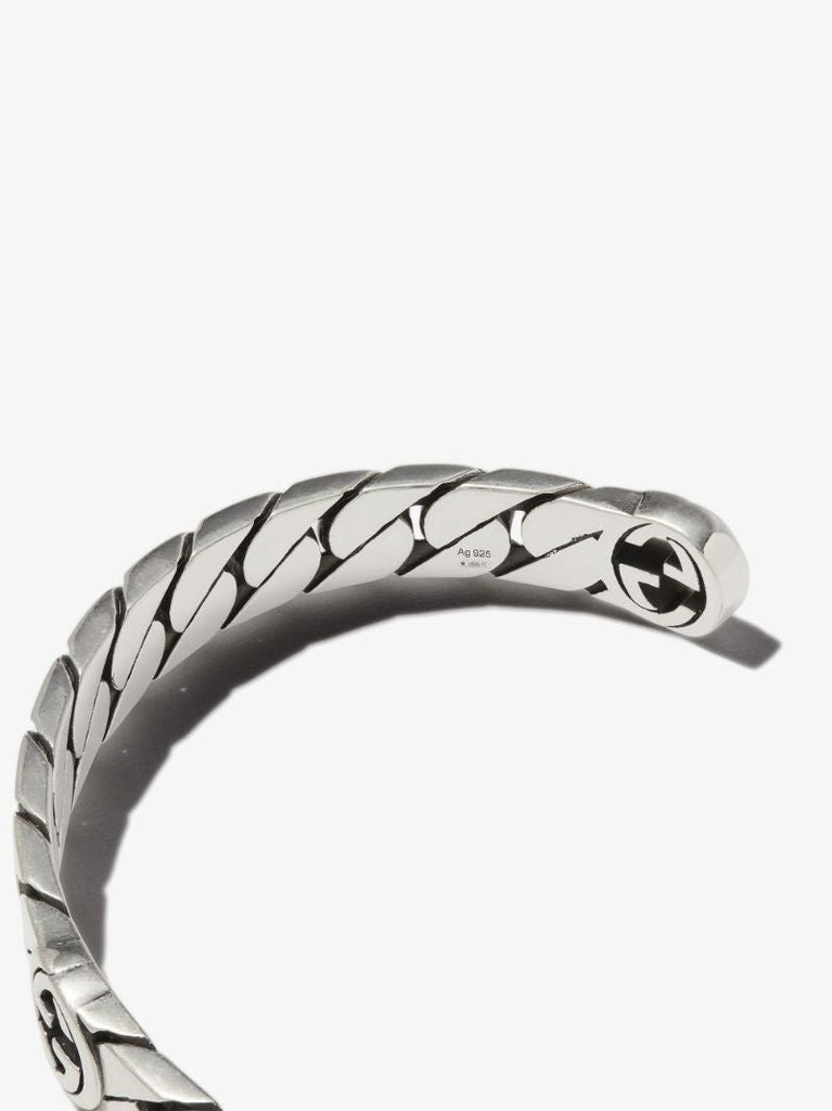 Sterling Silver Interlocking G Cuff Bracelet