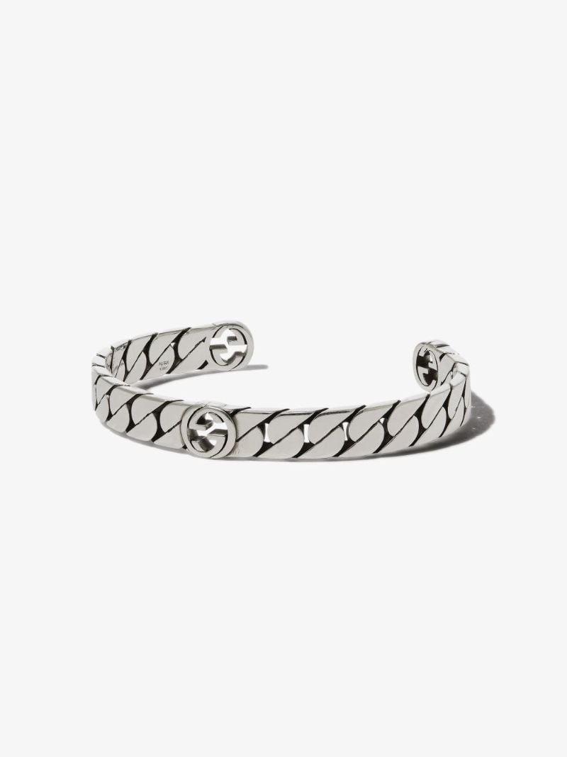 Sterling Silver Interlocking G Cuff Bracelet