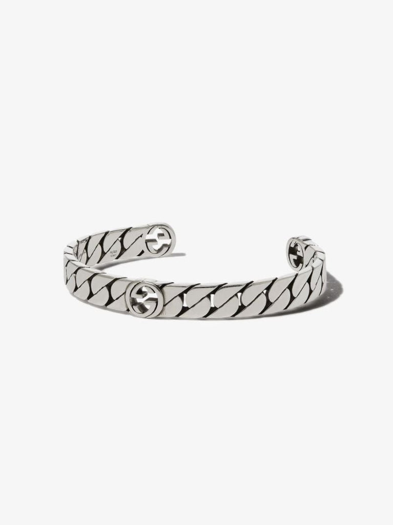 Sterling Silver Interlocking G Cuff Bracelet