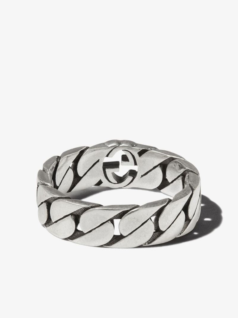 Sterling Silver Interlocking G Thin Band Ring