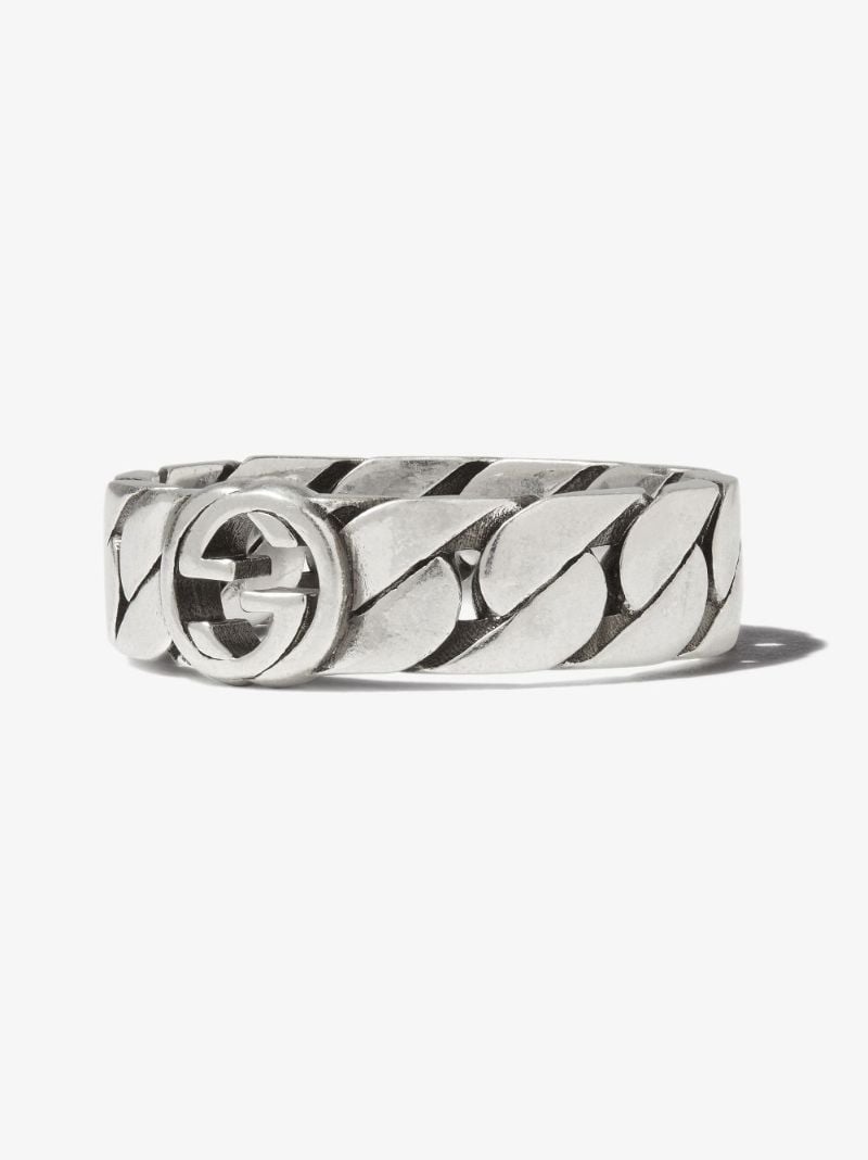 Sterling Silver Interlocking G Thin Band Ring