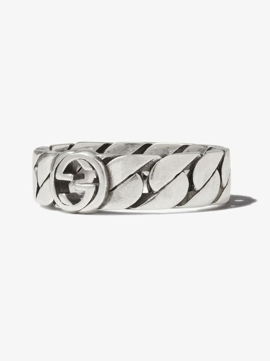 Sterling Silver Interlocking G Thin Band Ring