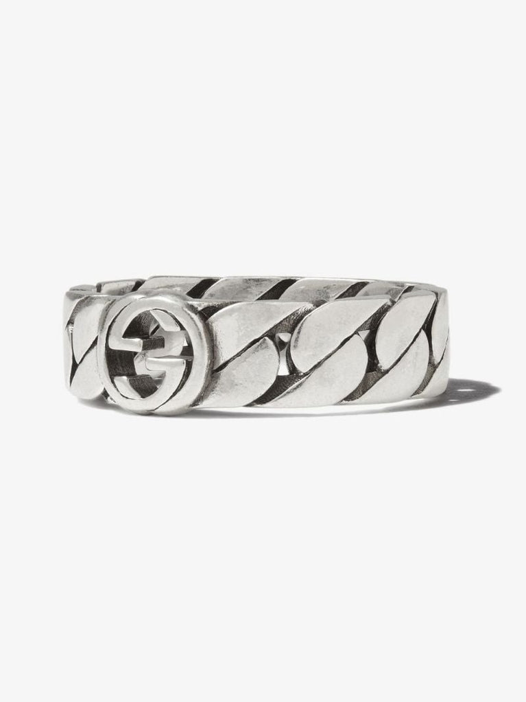 Sterling Silver Interlocking G Thin Band Ring