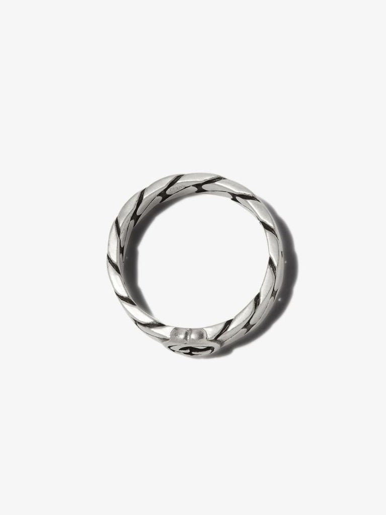 Sterling Silver Interlocking G Thin Band Ring