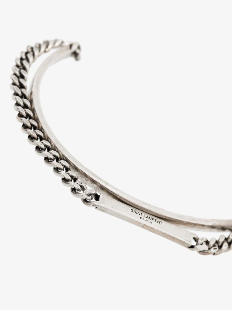 Silver Tone Id Bangle Bracelet