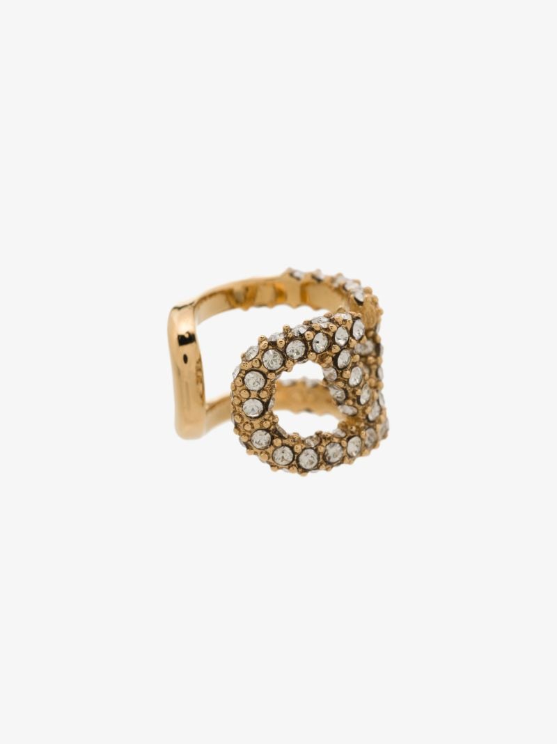 Gold Tone Vlogo Crystal Ear Cuff