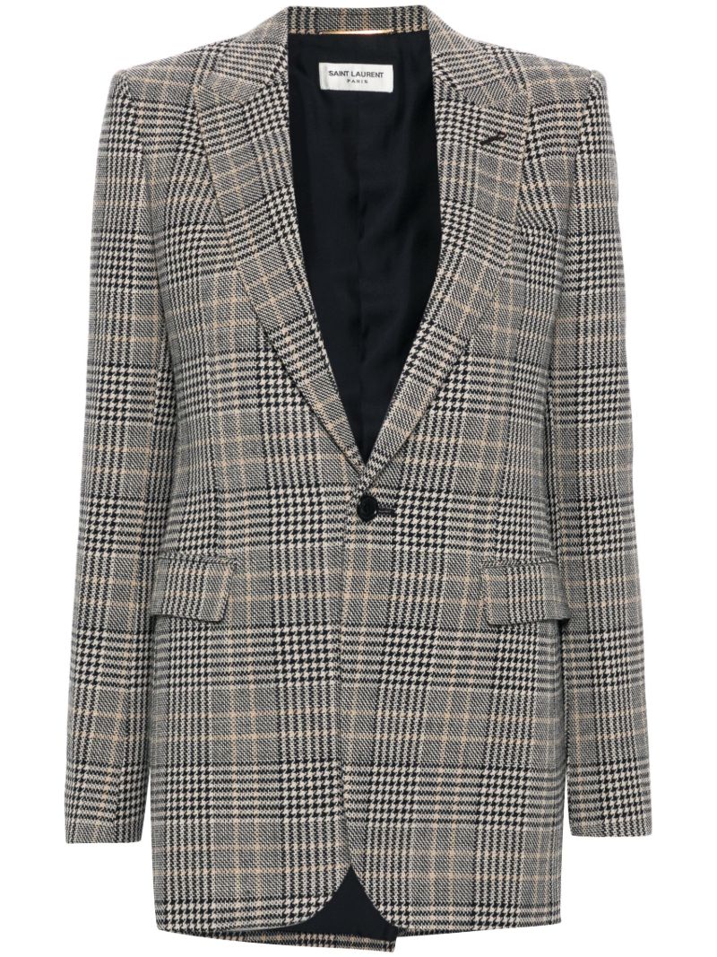 Brown Prince of Wales Checked Blazer