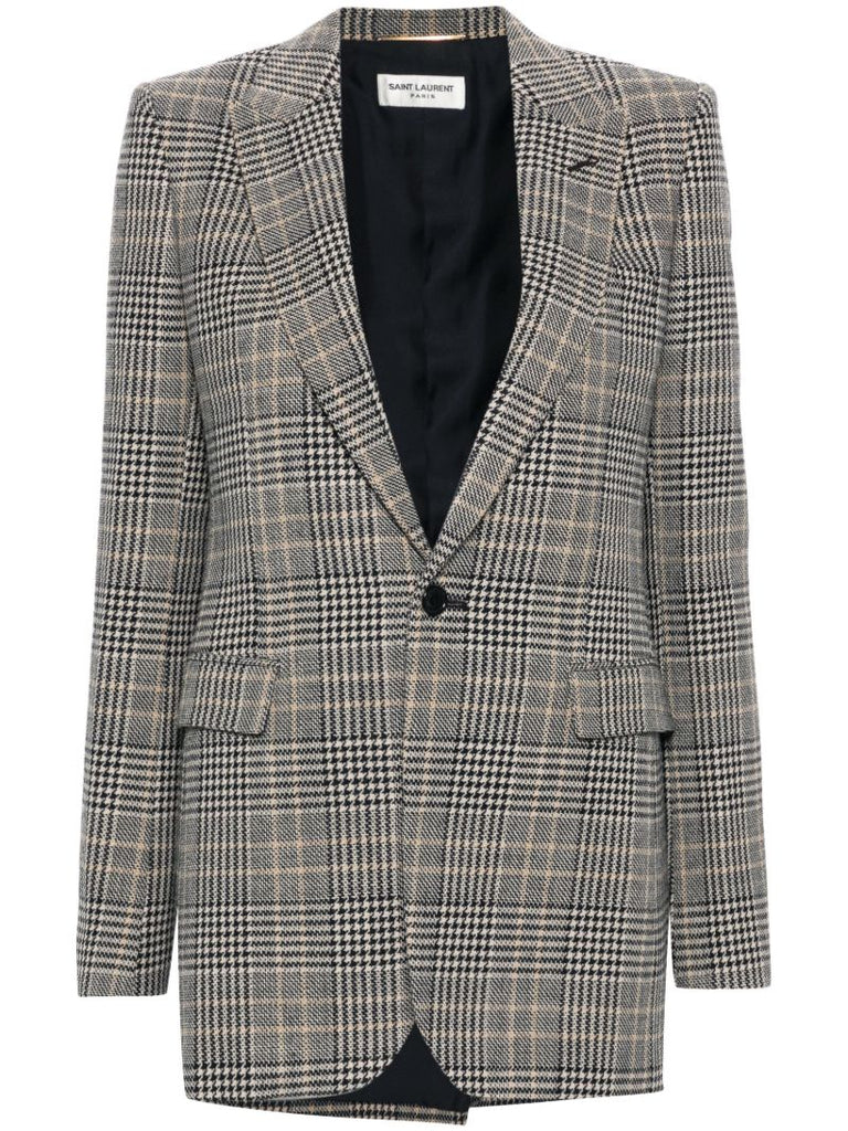 Brown Prince of Wales Checked Blazer